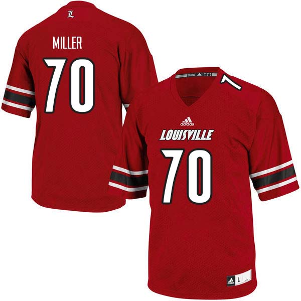 Men Louisville Cardinals #70 John Miller College Football Jerseys Sale-Red